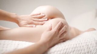 Massage with a happy ending, gentle sex and fingering with a talented hand - relaxing teen action