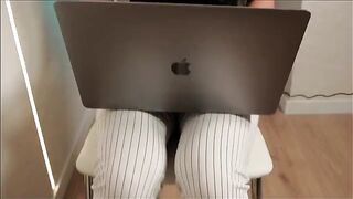 The boss checked the new secretary with his cock