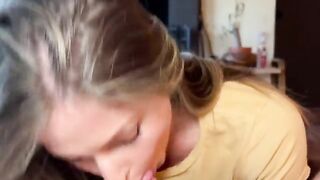 Guy filming his girl, she gets really scared