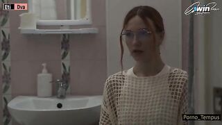 Russian schoolgirl gets her pussy smashed by two cocks in a row