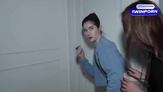 The curious stepsisters are spying on their step-parents and getting aroused
