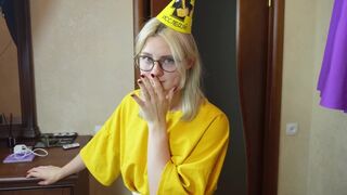 My stepbrother stuffed my wet pussy with his cum on my birthday