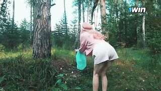 A beauty got lost in the forest and met a forester