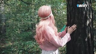 A beauty got lost in the forest and met a forester
