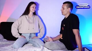 Interview with an adult star about favorite poses on YouTube show