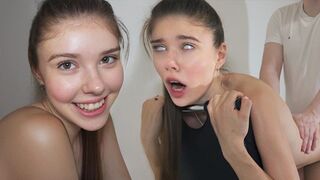 The guy fucked her pussy deeply and filled it with cum