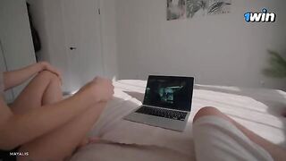 My step sister traded watching TV for sex with me when my parents weren’t around