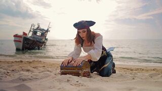 The real treasure was under the panties of Captain Sweetie Fox, a stunning redhead model known for her captivating performances and exotic costumes, including her signature cat ear look. This scene, filled with passion and rough play, perfectly showcases 