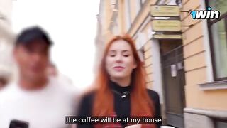 A busty girl was caught sucking the YouTuber’s cock in the corridor