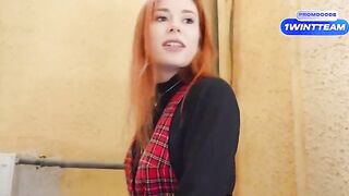 A busty girl was caught sucking the YouTuber’s cock in the corridor