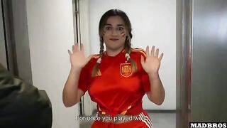 Hot Spanish supporter Marta Villalobos gets fucked in anal and DP