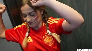 Hot Spanish supporter Marta Villalobos gets fucked in anal and DP