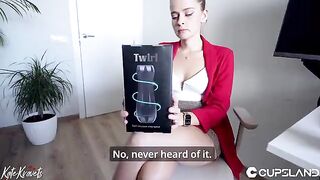 The secretary checked the new Twirl Stroker on her colleague in the office, showcasing her daring side as Kate Kravets, the all-natural nympho girl known for her seductive charm and intense performances