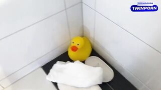 My stepmom caught me jerking off in the bathtub. She helped