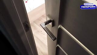 Pervert guy spied on stepsister, she found him and gave him a deepthroat blowjob