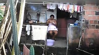 A black girl did not know about a hidden mobile phone camera