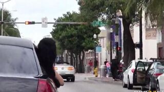 The guy and his friends had fun with two whores in the car