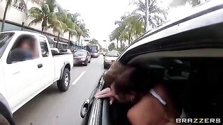 The guy and his friends had fun with two whores in the car