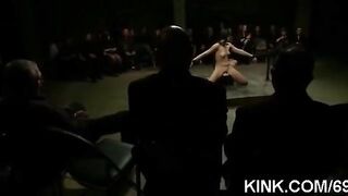 The leader mocked the girls in bondage and 10 vibrators