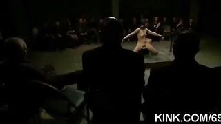 The leader mocked the girls in bondage and 10 vibrators