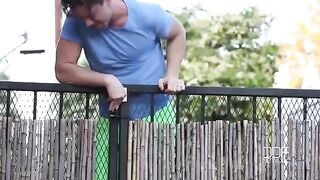 The neighbor girl fucks with a guy with big breasts