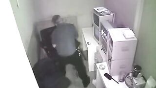 The camera was hidden and it photographed people fucking on the workplace