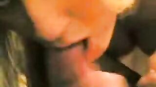 A man got a blowjob from his girlfriend at home