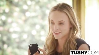 A guy fucked in his ass two hot students in a threesome