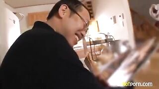 A classmate gets fucked hard in school by his hot partner