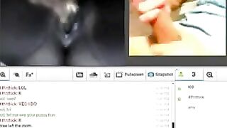 A wife fucks with her husband, who fucks her on webcam