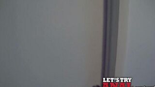 Kitty Jane is penetrated in her ass on the bed in a steamy scene