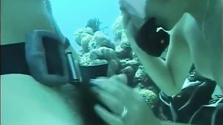 Sex under the water with a girl with a hairy pussy
