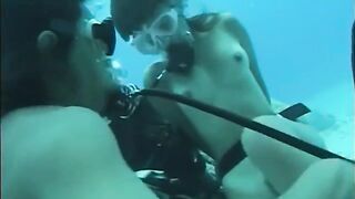 Sex under the water with a girl with a hairy pussy