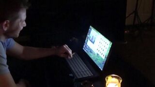 A wife gets aroused and fucks her husband after watching porn