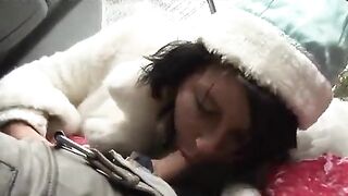 Two drunken Santa Clauses fucked a hot Snow Maiden in a wild party