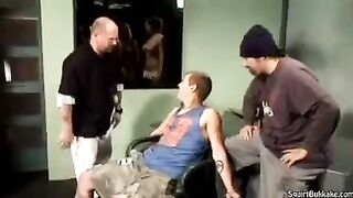 Bukakke in the mouth - a man's hot cum after intense sex with a beautiful woman