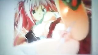 As usual, the anime chick served her pussy for jerking his cock off