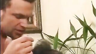 A 40-year-old guy made a joke and pinched the girl's tits