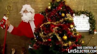 The sexy Russian babe got five visitors on the night of Santa Claus