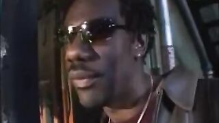 Thick black guy enjoys anal sex with a big dick in his ass
