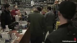 The sexy girl was fucked hard in the store, and it was all caught on camera