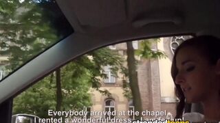 The bride has fun with a taxi driver and not with her groom