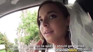 The bride has fun with a taxi driver and not with her groom