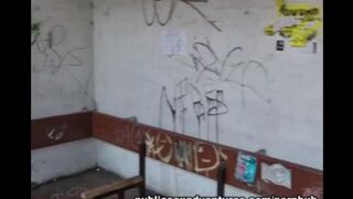 Babe was taken by a man at the bus stop and he fucked her