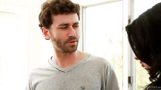 Hot brunette Veronika Avluv gets her pussy railed by two studs