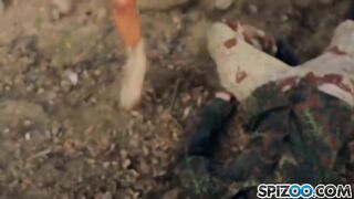 Man fucked two sexy blondies in an abandoned building, it was awesome