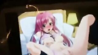 Hentai liked to masturbate with her favorite characters