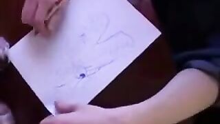 Instead of studying, the guy has sex with his mother, a redhead