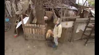 Babe from the village engaged in anal sex right on the street