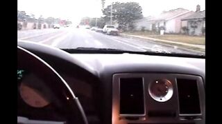 Blonde beauty gave a blowjob right in the car, it was bold
